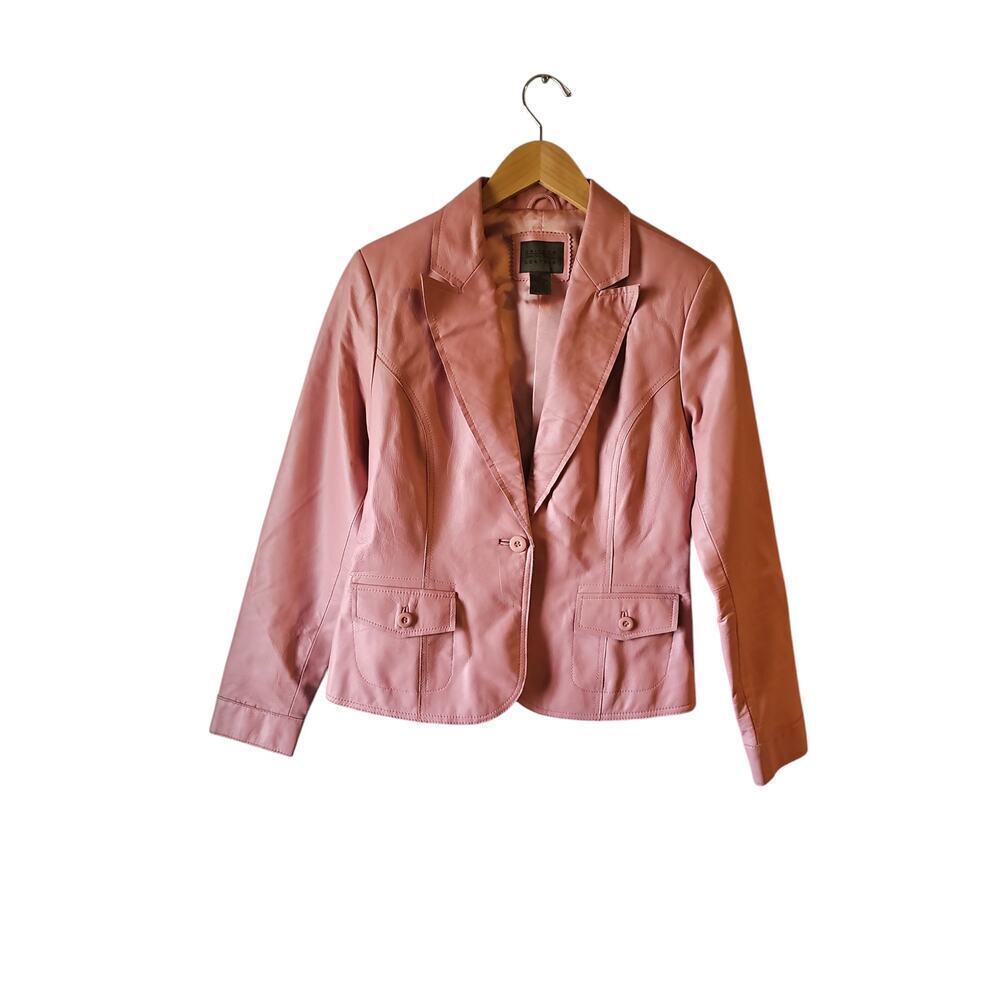 John Paul Richards Uniform Leather pink lamb leather soft blazer jacket sz small